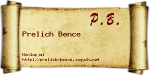 Prelich Bence névjegykártya